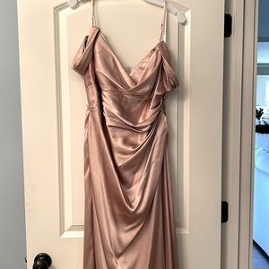 Charmeuse cowl dress